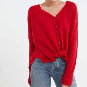 Urban Outfitters Out From Under JoJo Oversize Waffle Knit Thermal Cardigan Small